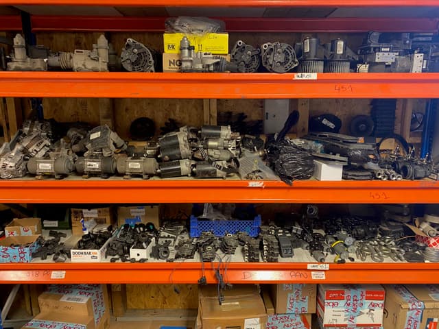 Smart Car parts on shelf