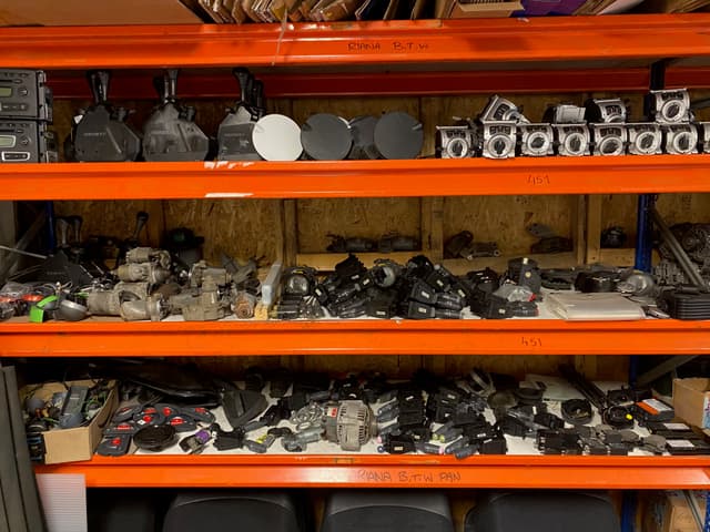 Smart Car parts on shelf